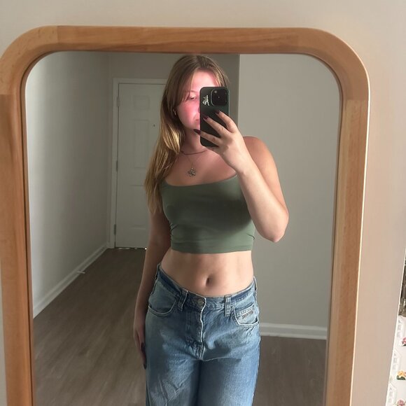 Intimately Free People Green Cropped Tank - Picture 1 of 3